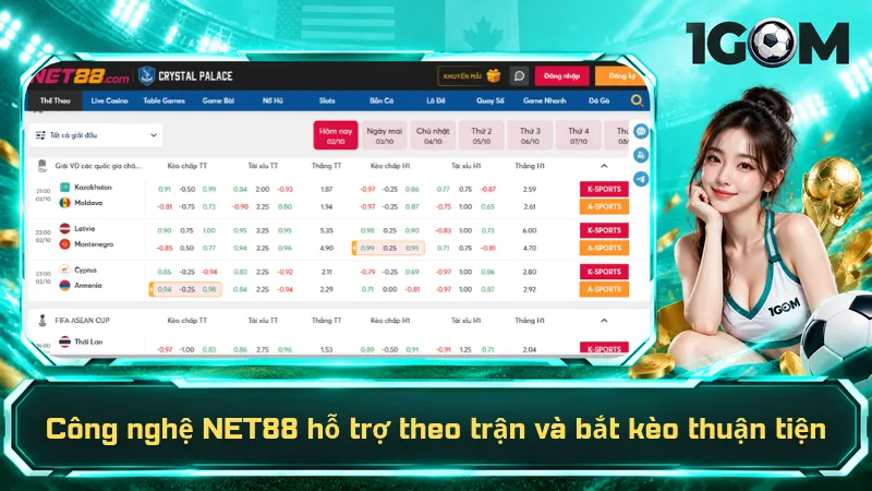 Công nghệ NET88 hỗ trợ theo trận và bắt kèo thuận tiện