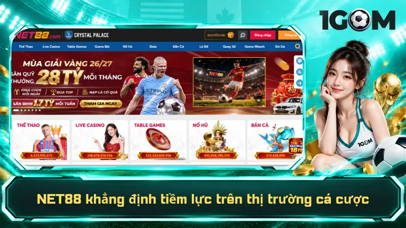 NET88 khẳng định tiềm lực trên thị trường cá cược