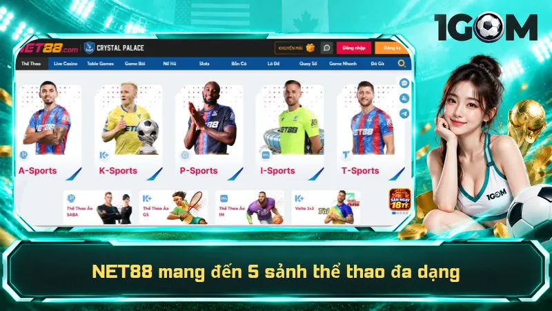 NET88 mang đến 5 sảnh thể thao đa dạng