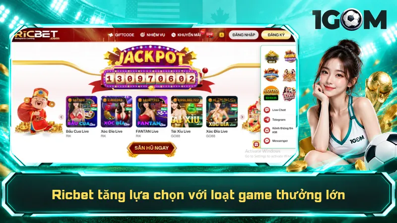 Ricbet tăng lựa chọn với loạt game thưởng lớn