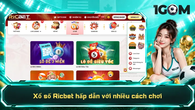Xổ số Ricbet hấp dẫn với nhiều cách chơi